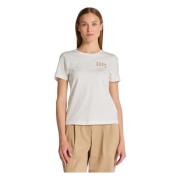 Logo Detail Crew Neck T-shirt Gant , Beige , Dames