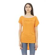 Strandkleding T-shirt Lange Mouw Strass Logo Just Cavalli , Orange , D...