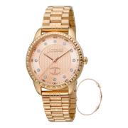 Roségoud Analoge Horloge voor Vrouwen Just Cavalli , Yellow , Dames