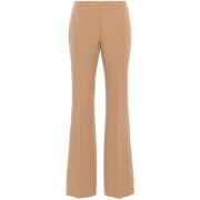 Bruine Logo-Geborduurde Wijde Broek Ermanno Scervino , Brown , Dames