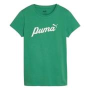 Ess+ Blossom Script T-shirt Puma , Green , Dames