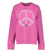 Hoodie Tommy Jeans , Pink , Dames