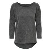 Losse pasvorm ronde hals top met lange mouwen t-shirt Only , Gray , Da...