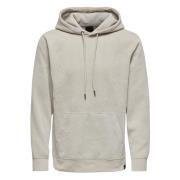 Reg Cord Hoodie Only & Sons , Gray , Heren