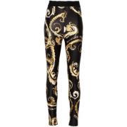 Zwart Goud Satijnen Leggings Chromo Couture Versace Jeans Couture , Mu...