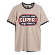 Ringer Workwear Graphic T-shirt Superdry , Pink , Heren