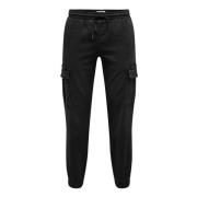 Cargo Broek Lange broek Only & Sons , Black , Heren