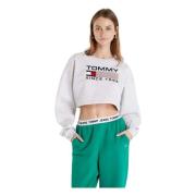 Super Crop Modern Sweat Hoodie Tommy Jeans , Gray , Dames