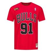 NBA Bulls Dennis Rodman T-shirt Mitchell & Ness , Red , Heren