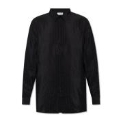 Zijden shirt met lurexdraden Saint Laurent , Black , Heren