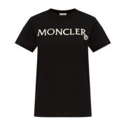 T-shirt met logo Moncler , Black , Dames