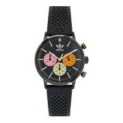 Chrono Code One Horloge Zwart Siliconen Adidas , Black , Unisex