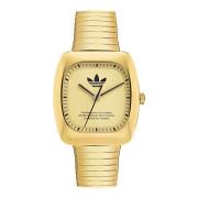 Retro Wave One Goud Roestvrij Staal Horloge Adidas , Yellow , Unisex