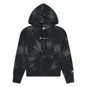 Tie-Dye Print Cropped Hoodie Champion , Gray , Dames