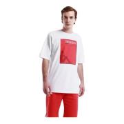 Korte Mouw T-shirt Kappa , White , Heren