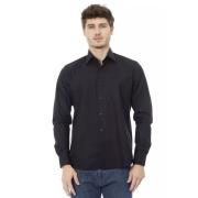 Zwarte Italiaanse Kraag Shirt Baldinini , Black , Heren