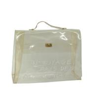 Pre-owned Vinyl handbags Hermès Vintage , White , Dames