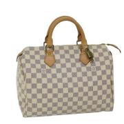 Pre-owned Canvas handbags Louis Vuitton Vintage , White , Dames