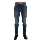 Blauwe Wash Slim Fit Jeans Frankie Morello , Blue , Heren