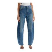 Gebogen Been Jeans Agolde , Blue , Dames