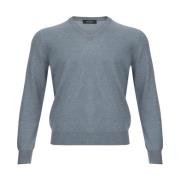 Cashmere V-Neck Sweater Gran Sasso , Gray , Heren