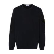 Blauwe Jersey Sweater met Zak Stone Island , Blue , Heren