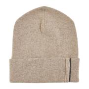 Kasjmier Beanie met Monile Versiering Brunello Cucinelli , Brown , Dam...