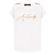 Witte T-shirts en Polos met Borduurwerk Twinset , White , Dames