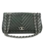 Pre-owned Leather shoulder-bags Chanel Vintage , Green , Dames