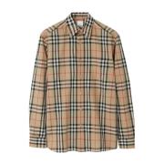 Beige Casual Overhemden Burberry , Beige , Heren