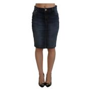 Donkerblauwe Denim Rok Fiorucci , Blue , Dames