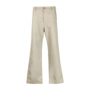 Beige Katoenen Broek Rechte Pijp Celine , Beige , Heren