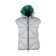 Puffer Vest Grijs Groen Nylon Centogrammi , Gray , Heren