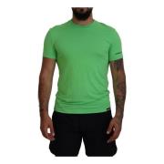 Groene Modal Crewneck T-shirt Dsquared2 , Green , Heren