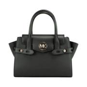 Zwarte Leren Flap Satchel Handtas Michael Kors , Black , Dames