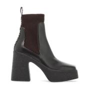 Chunky Heel Sock Enkellaarzen Stella McCartney , Brown , Dames