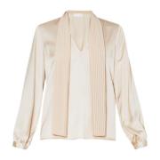 Blouse met Foulard Kraag Liu Jo , Beige , Dames