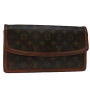 Pre-owned Canvas clutches Louis Vuitton Vintage , Brown , Dames