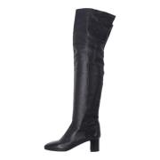 Pre-owned Leather boots Hermès Vintage , Black , Dames