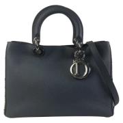 Pre-owned Leather handbags Dior Vintage , Gray , Dames