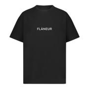 Box Logo Zwart T-shirt Flaneur Homme , Black , Heren