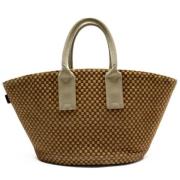 Pre-owned Linen handbags Hermès Vintage , Brown , Dames