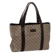 Pre-owned Leather totes Gucci Vintage , Beige , Dames