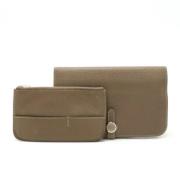 Pre-owned Leather wallets Hermès Vintage , Gray , Dames