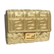 Pre-owned Canvas wallets Fendi Vintage , Yellow , Dames