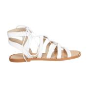 Witte Leren Gladiator Sandalen Anaki , White , Dames