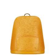 Pre-owned Leather backpacks Louis Vuitton Vintage , Yellow , Dames