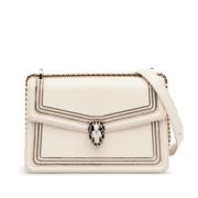 Pre-owned Leather shoulder-bags Bvlgari Vintage , White , Dames