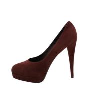 Pre-owned Suede heels Yves Saint Laurent Vintage , Brown , Dames