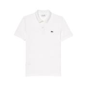 Ribgekraagde Korte Mouw Overhemden Lacoste , White , Heren